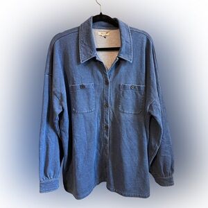 Madewell Denim-Look Button Shirt in Indigo Blue